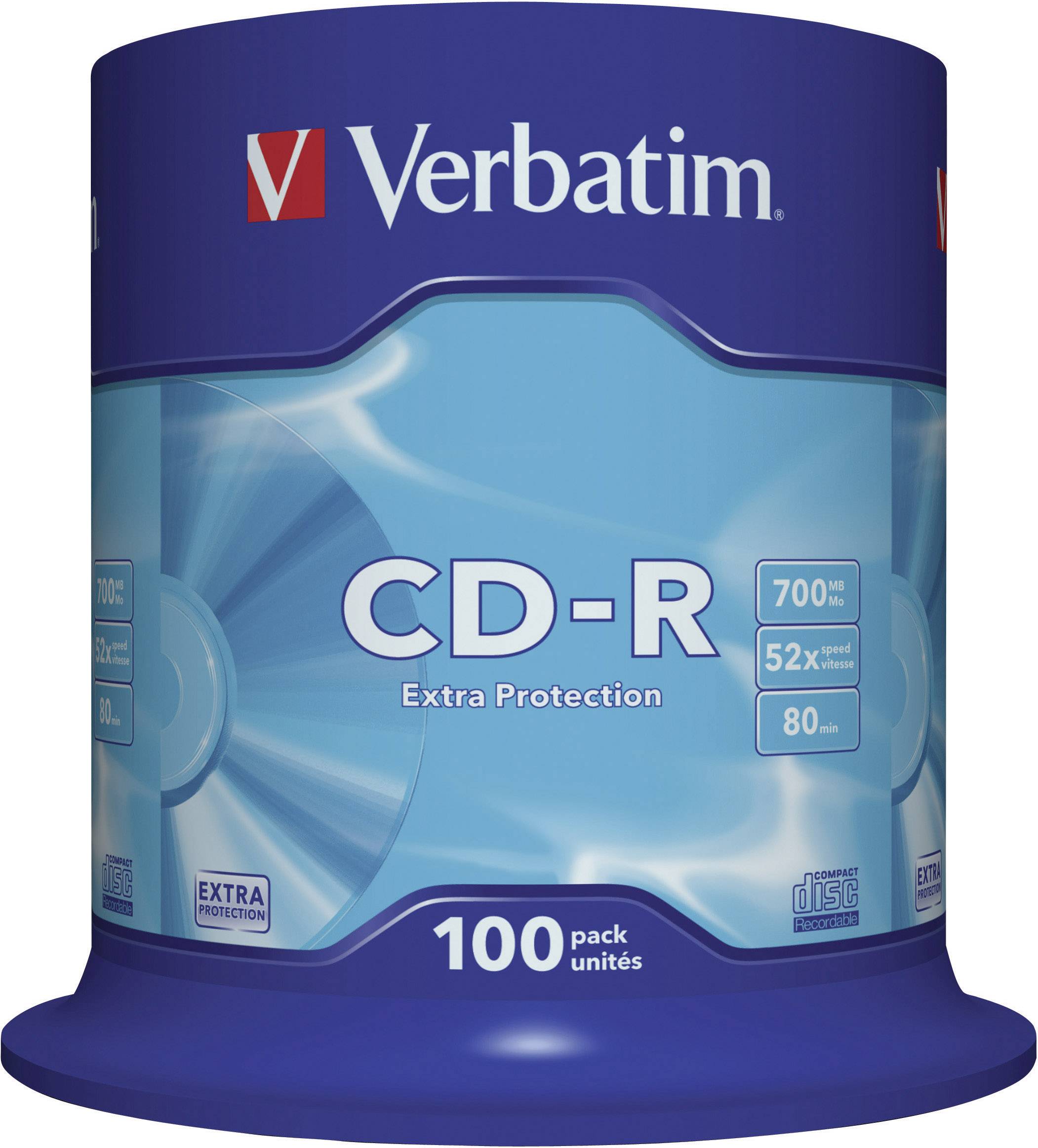 Verbatim 43411 CD-R 80 Rohling 700 MB 100 St. Spindel