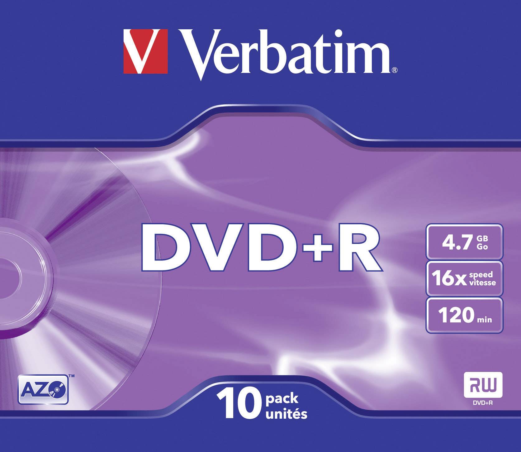 VERBATIM DVD+R 4,7GB 16X 10ER SLIMCASE