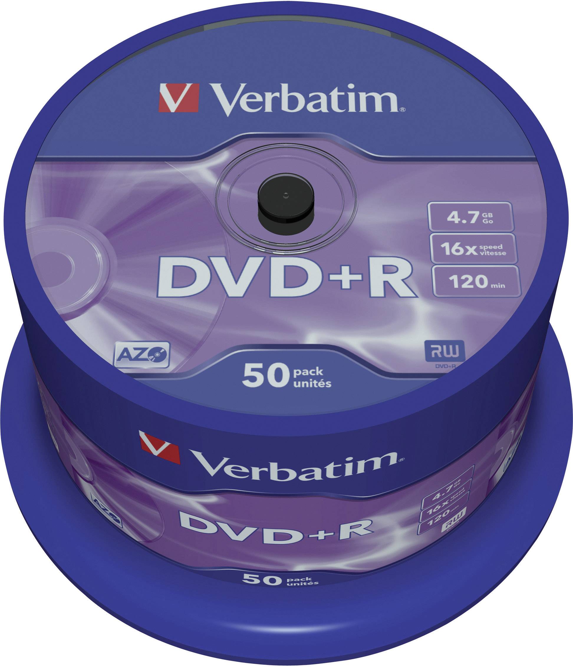 Verbatim 43550 DVD+R Rohling 4.7GB 50 St. Spindel
