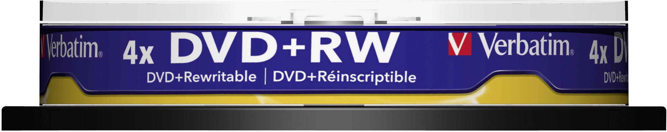 Verbatim 43488 DVD+RW Rohling 4.7GB 10 St. Spindel Wiederbeschreibbar