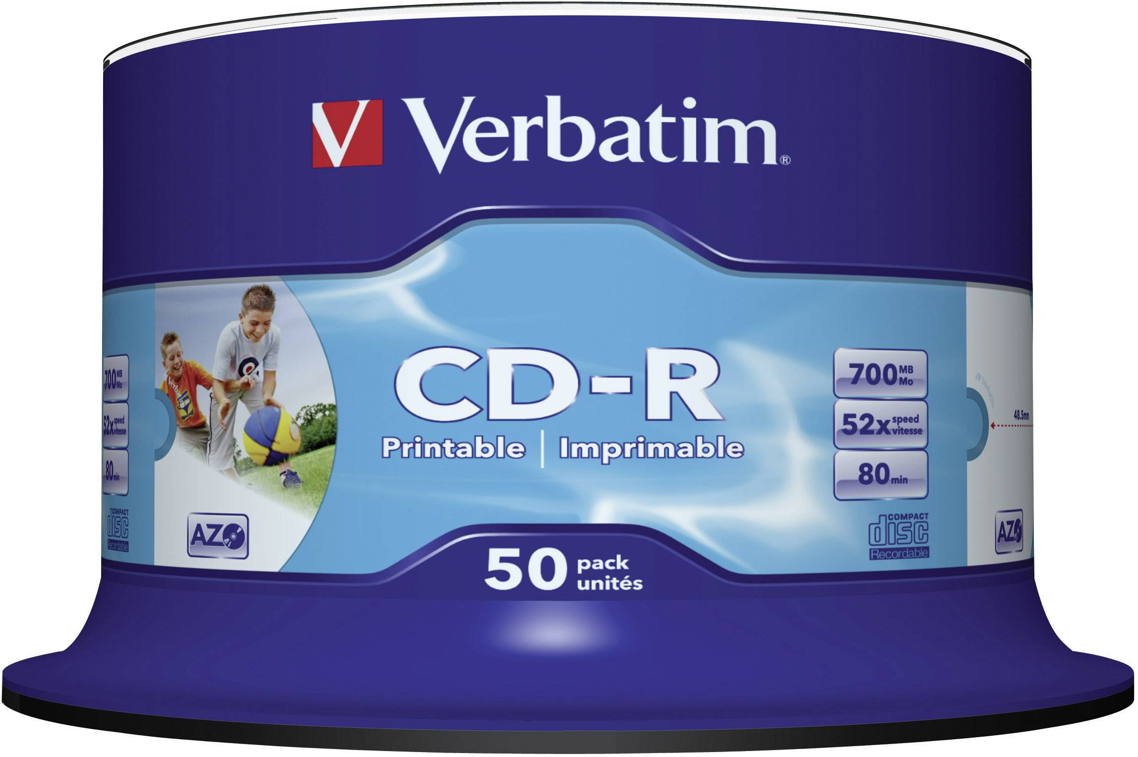 Verbatim 43309 CD-R 80 Rohling 700 MB 50 St. Spindel Bedruckbar
