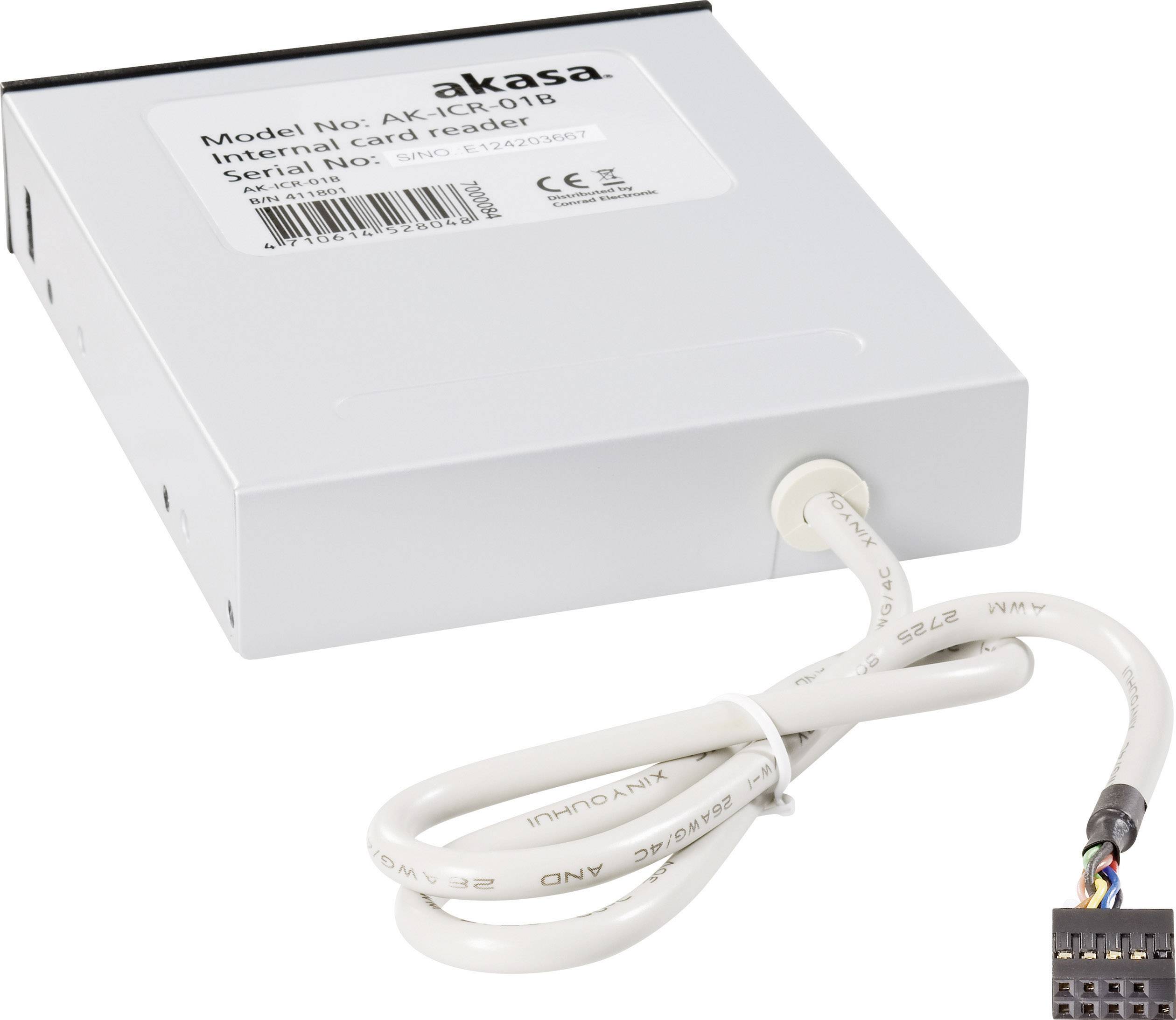 Akasa AK-ICR-01B Einbau-Speicherkartenleser Schwarz, Weiß