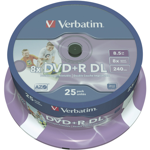 Verbatim 43667 DVD+R DL Rohling 8.5GB 25 St. Spindel Bedruckbar