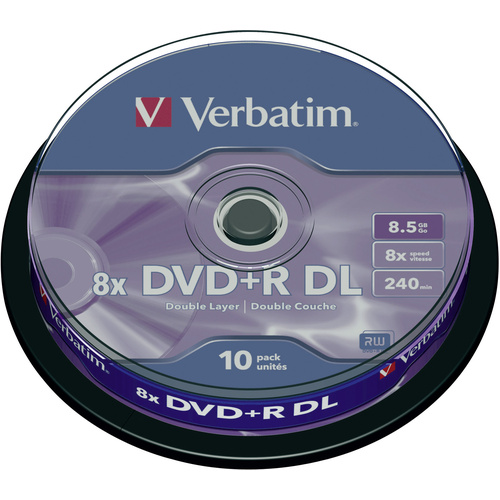 Verbatim 43666 DVD+R DL Rohling 8.5GB 10 St. Spindel
