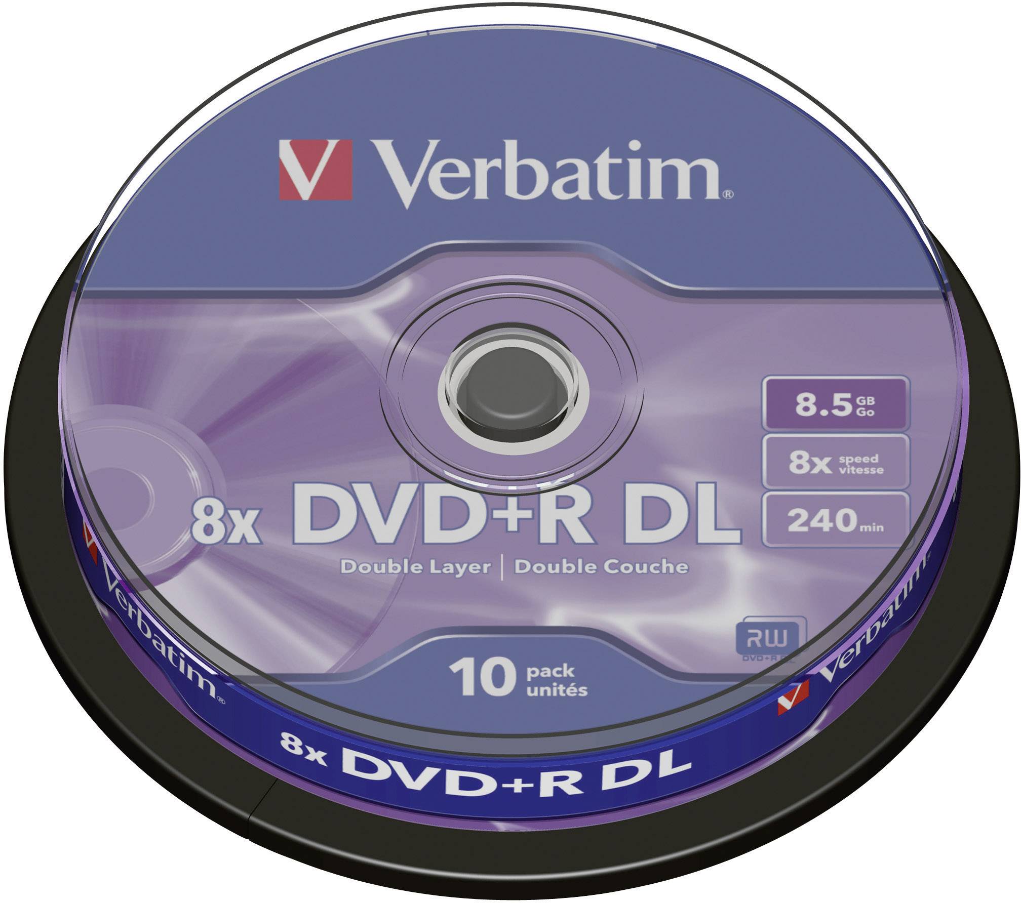 Verbatim 43666 DVD+R DL Rohling 8.5GB 10 St. Spindel