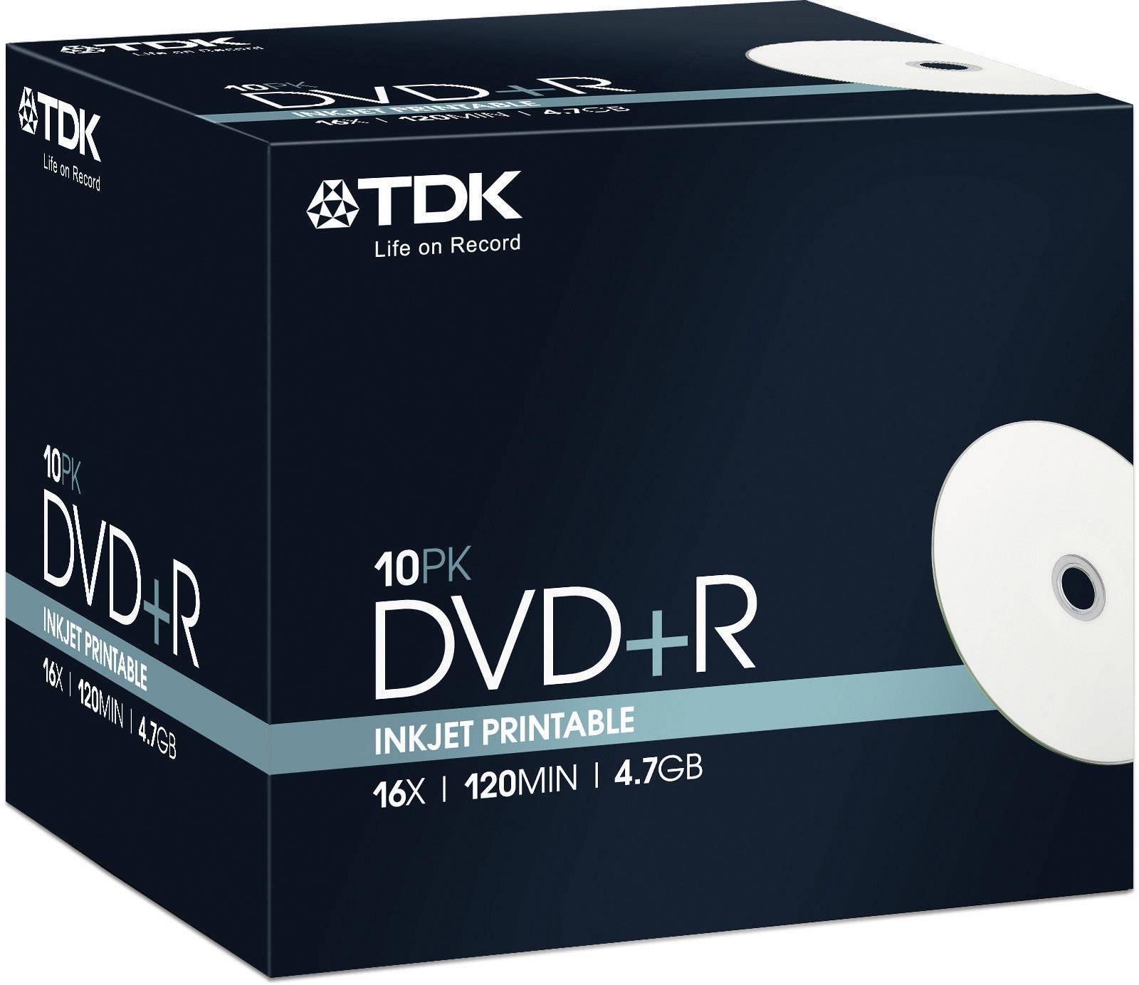 TDK DVD+R 4,7GB 16X 10ER JEWELCASE PRINT