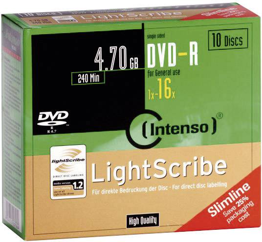 INTENSO DVD-R 4,7GB 16X 10ER SLIM LIGHT