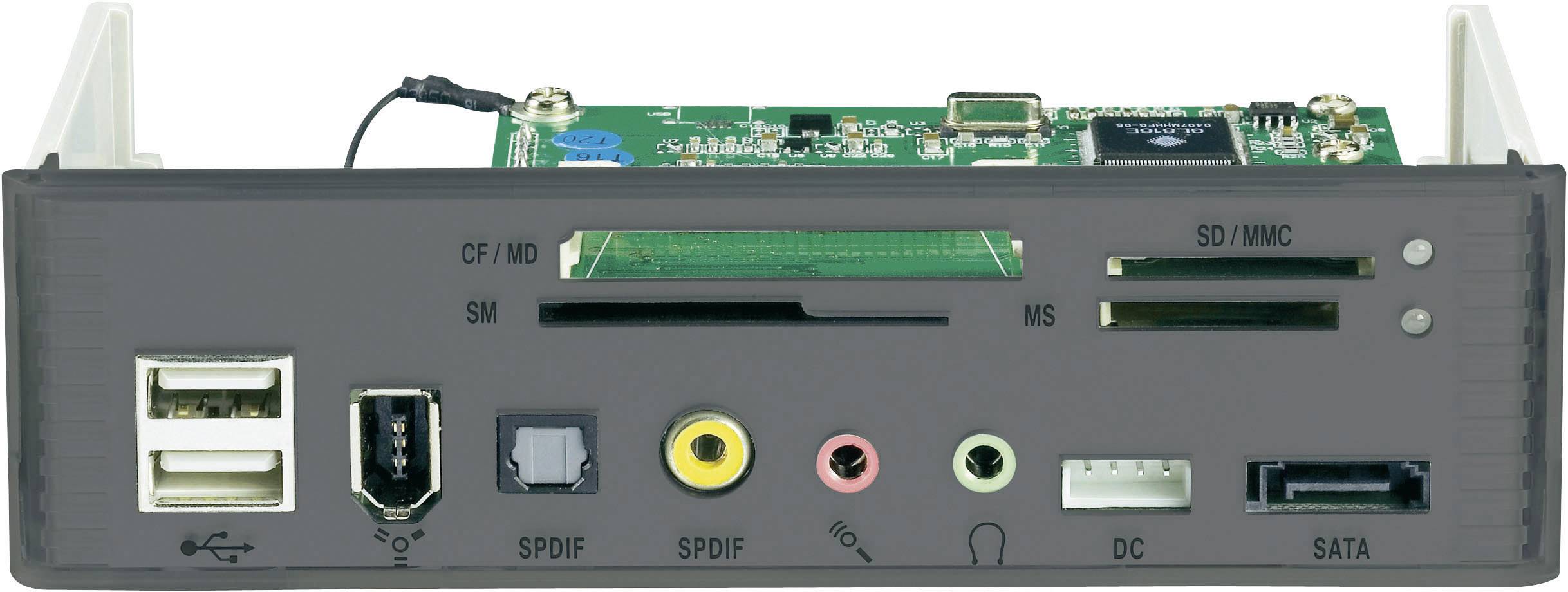 JM-673 Einbau-Speicherkartenleser USB 2.0 (Mainboard) Grau