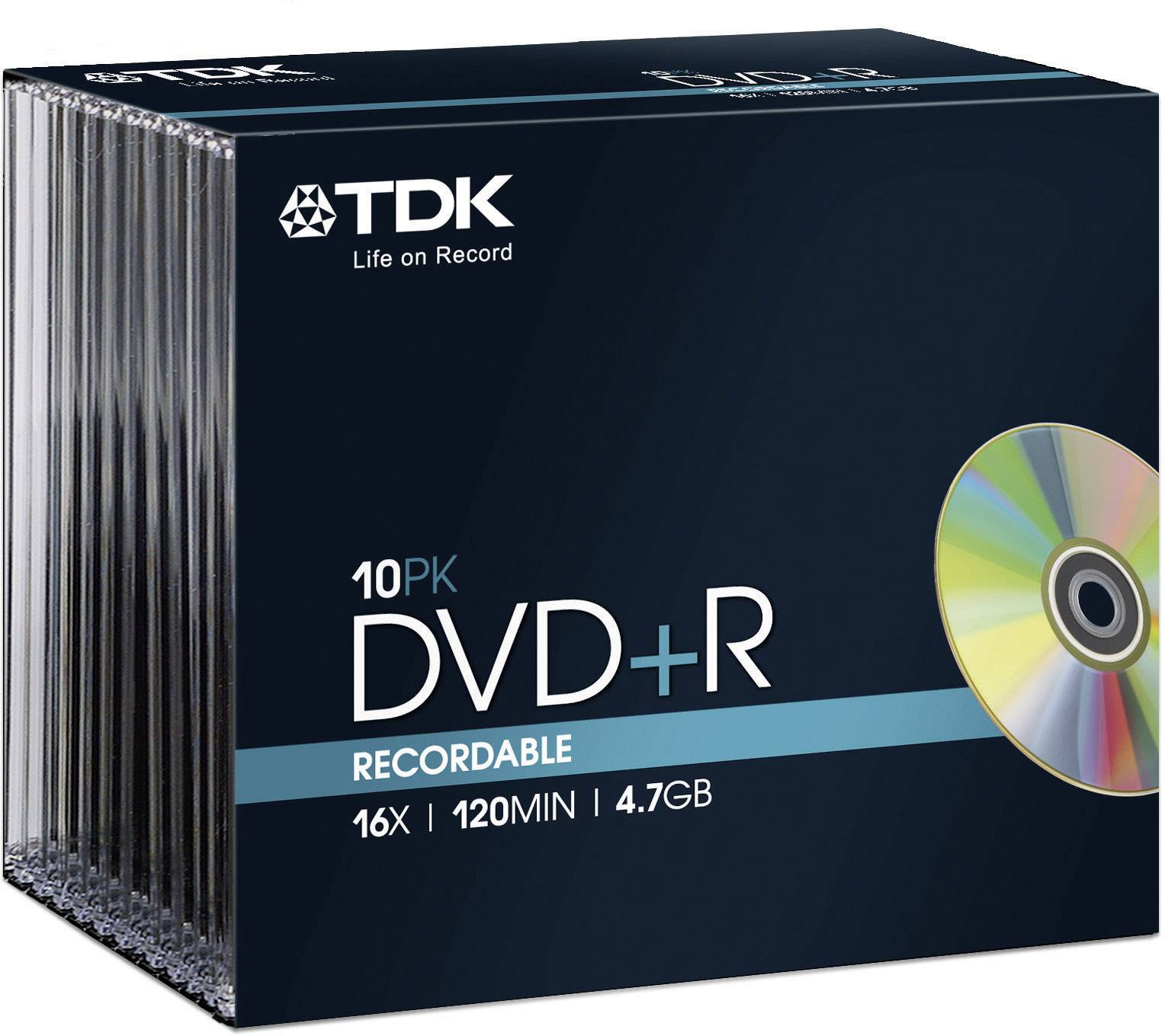 TDK DVD+R 4,7GB 16X 10ER SLIMCASE