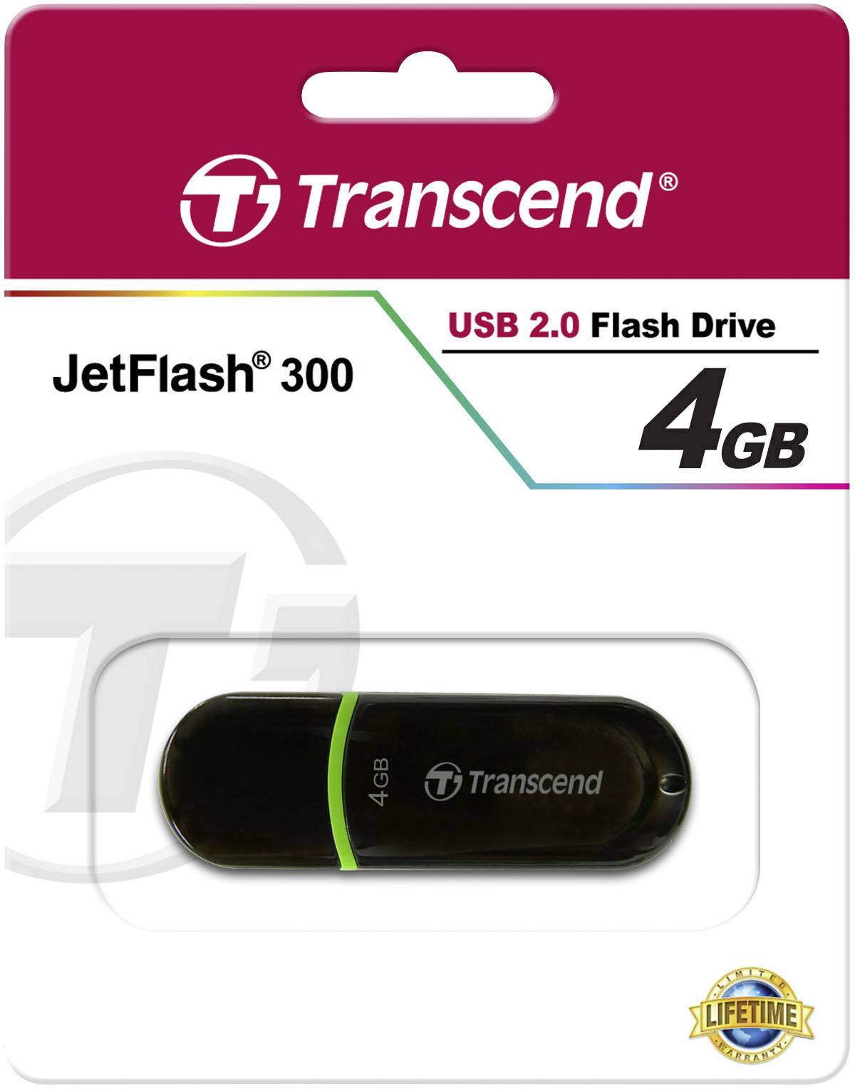 Transcend JetFlash® 300 USB-Stick 4 GB Grün TS4GJF300 USB 2.0