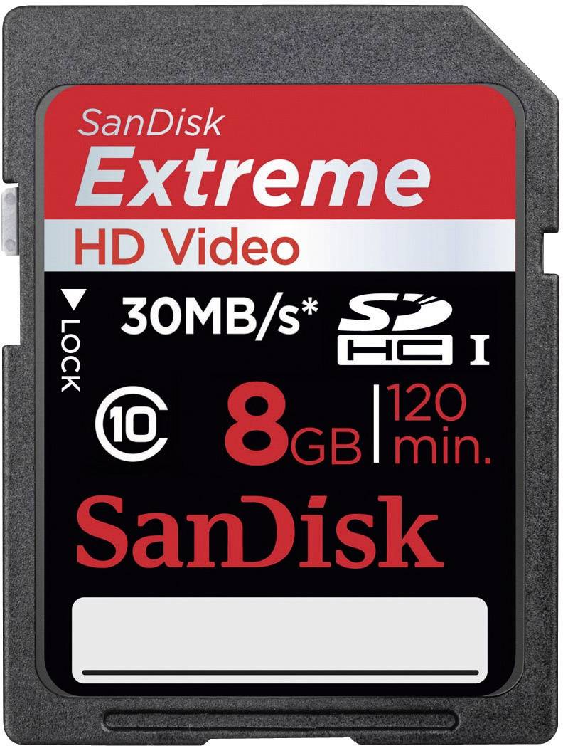 SanDisk Extreme® SDHC-Karte 8 GB Class 10, UHS-I