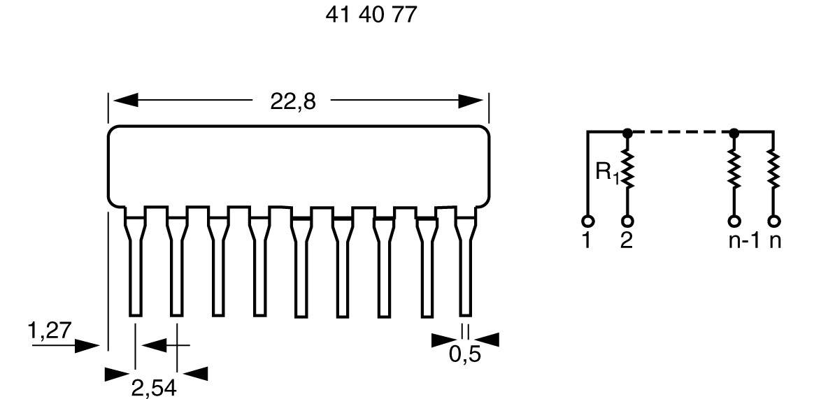 414212 Widerstandsnetzwerk 1.5 kΩ SIP-8+1 0.125 W