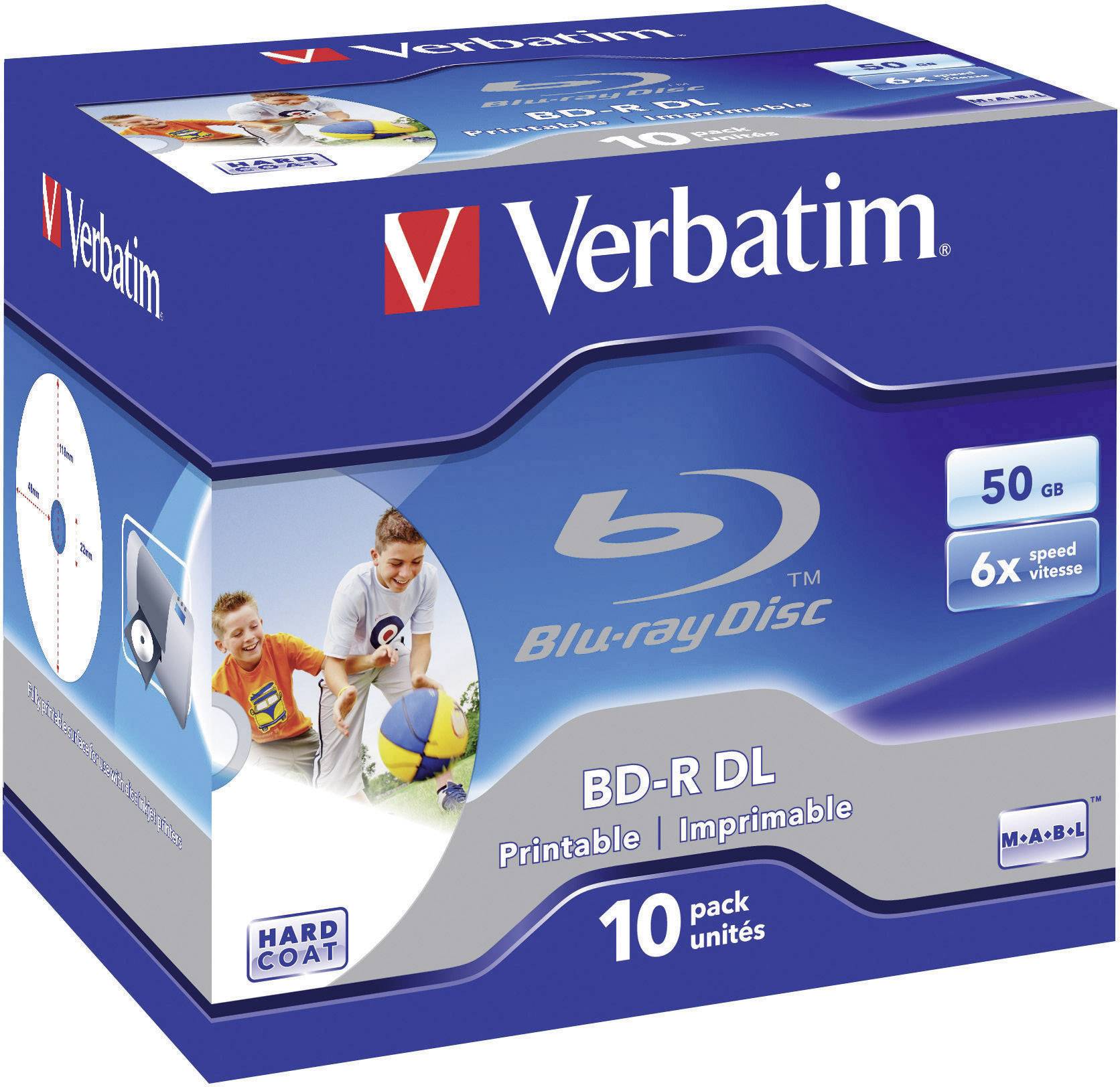 Verbatim 43736 Blu-ray BD-R DL Rohling 50 GB 10 St. Jewelcase Bedruckbar