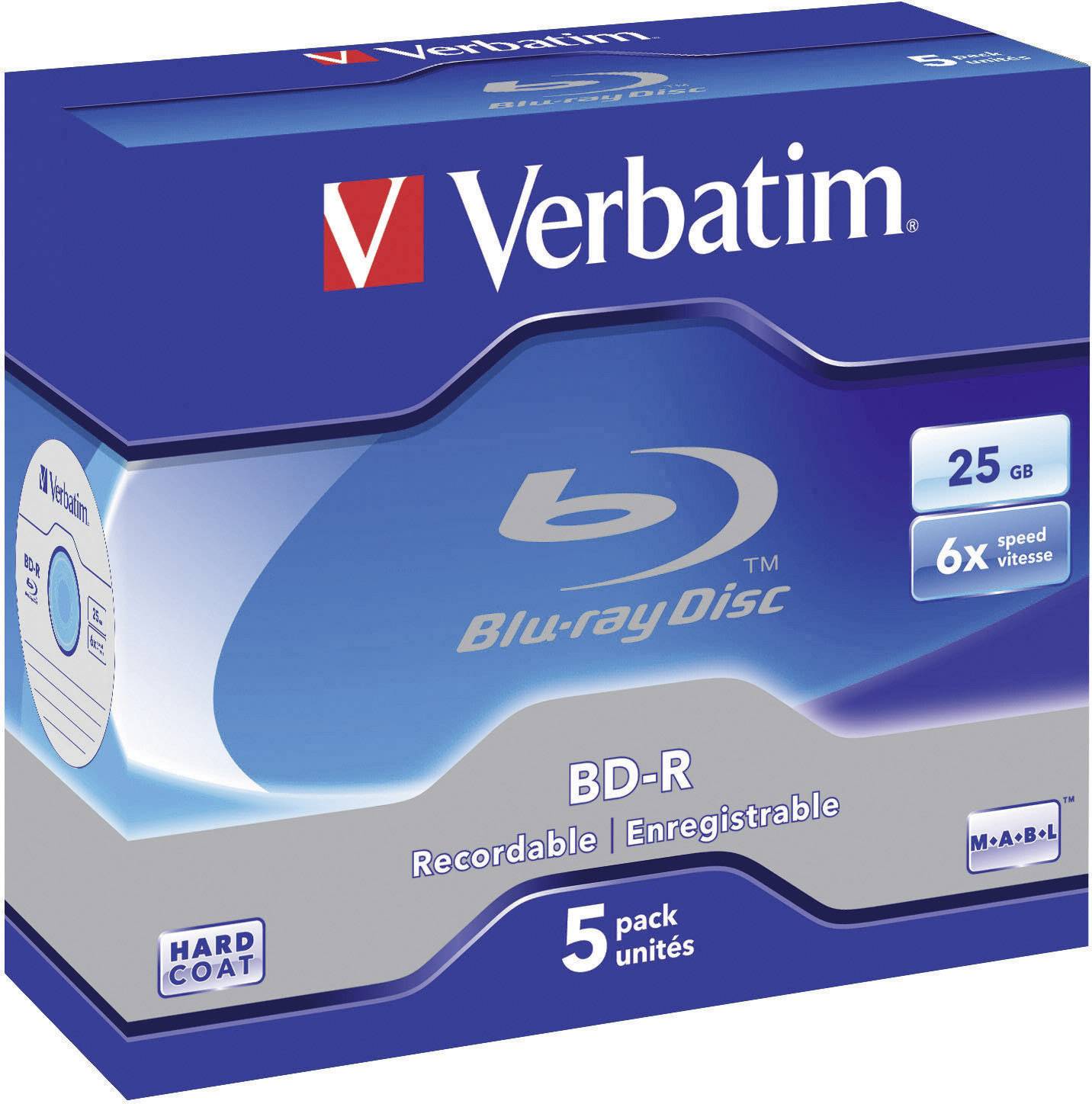 Verbatim 43715 Blu-ray BD-R Rohling 25 GB 5 St. Jewelcase