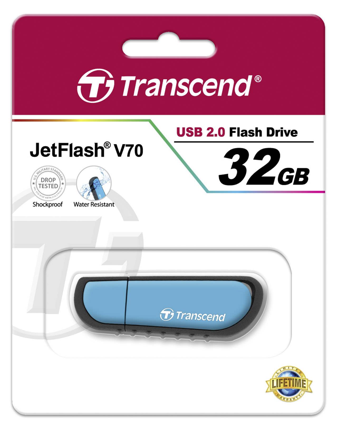 Transcend JetFlash® V70 USB-Stick 32 GB Blau TS32GJFV70 USB 2.0