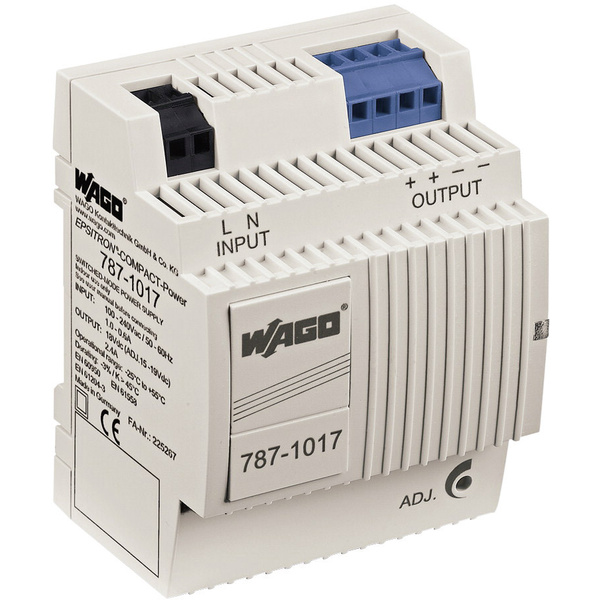 WAGO EPSITRON® COMPACT POWER 787-1017 Hutschienen-Netzteil (DIN-Rail) 18 V/DC 2.4A 43.2W Anzahl Ausgänge:1 x Inhalt 1St.