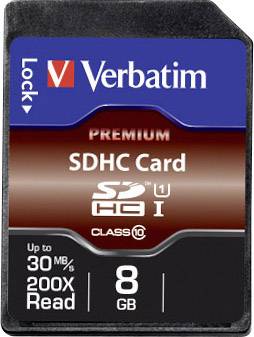 Verbatim Class 10 SDHC Card (8GB) (pack of 1 Ea) main image 1