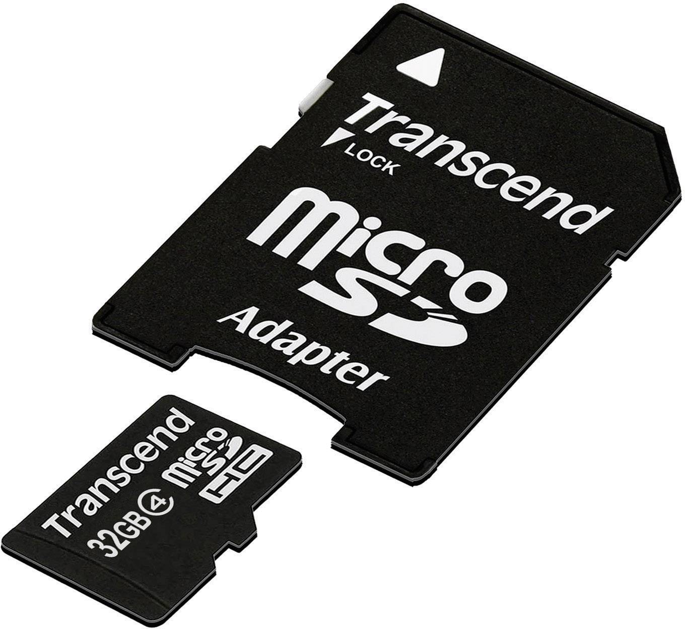 Transcend Standard microSDHC-Karte 32 GB Class 4 inkl. SD-Adapter
