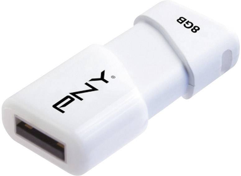 PNY Attache Compact USB-Stick 8 GB Weiß FDU8GBA3CW-EF USB-A (USB 2.0)