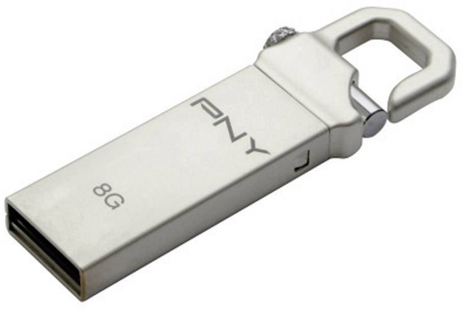 PNY Attache Hook USB-Stick 8 GB Silber FDU8GBHOOK-EF USB 2.0