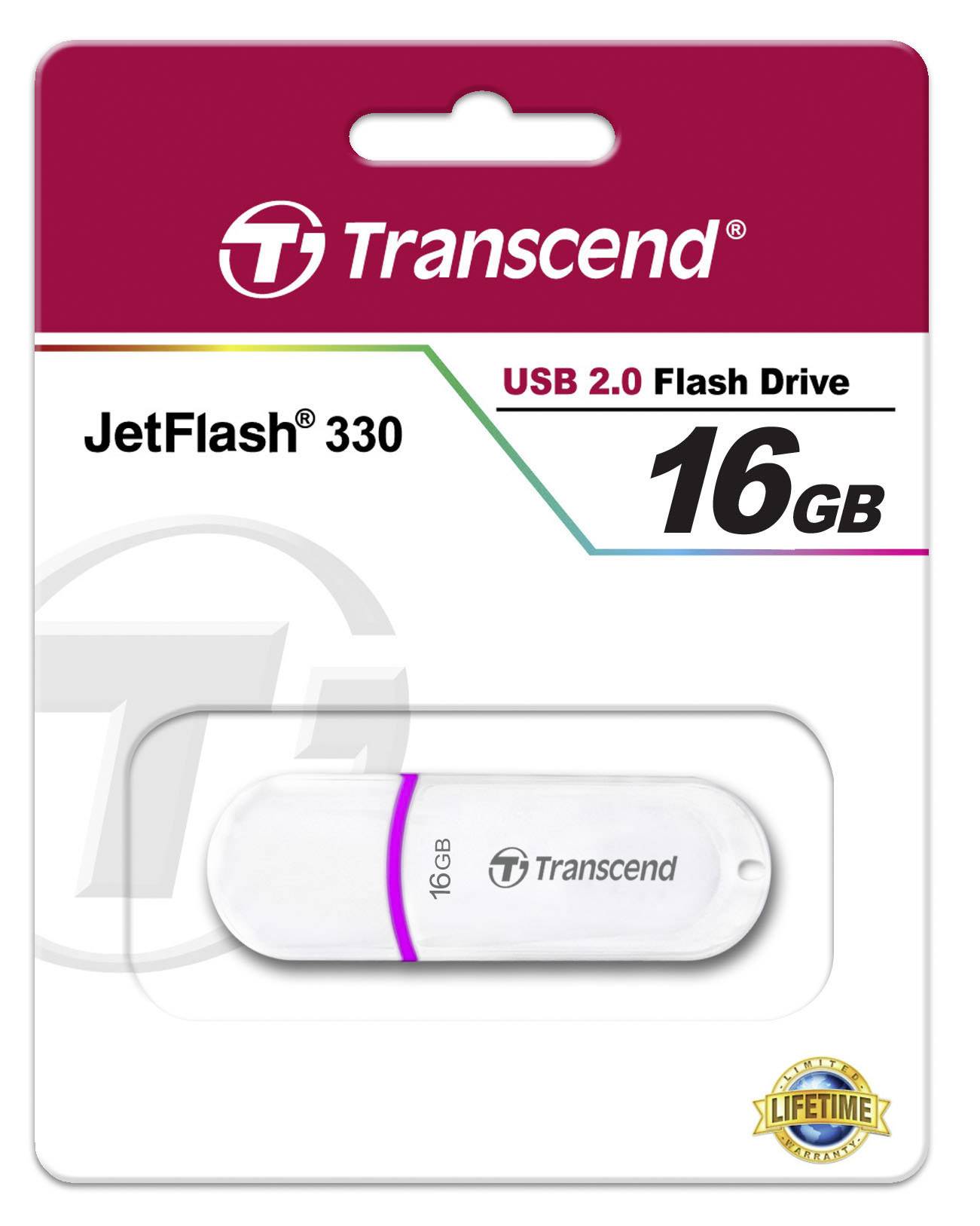 Transcend JetFlash® 330 USB-Stick 16 GB Weiß TS16GJF330 USB 2.0