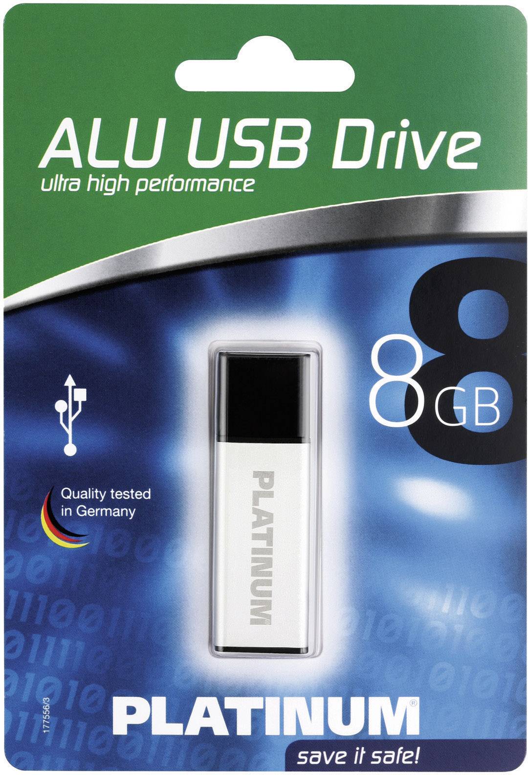 Platinum ALU USB-Stick 8GB Silber 177556 USB 2.0
