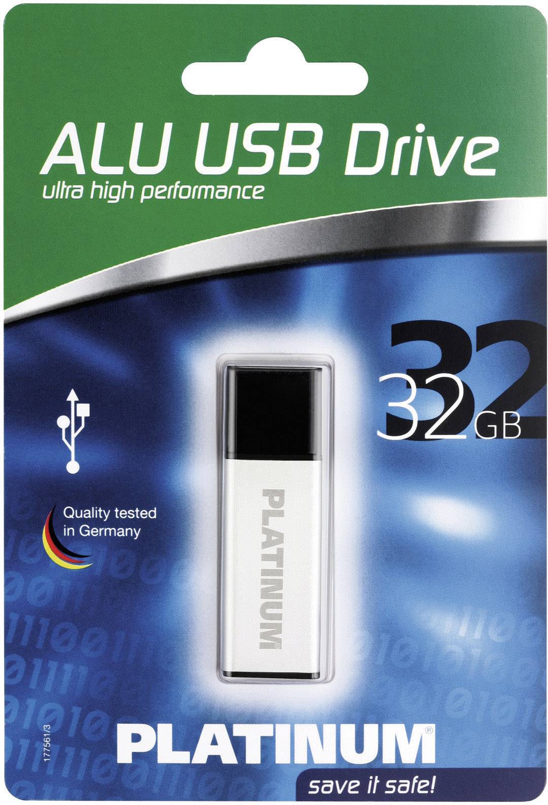 Platinum ALU USB-Stick 32GB Silber 177561 USB 2.0