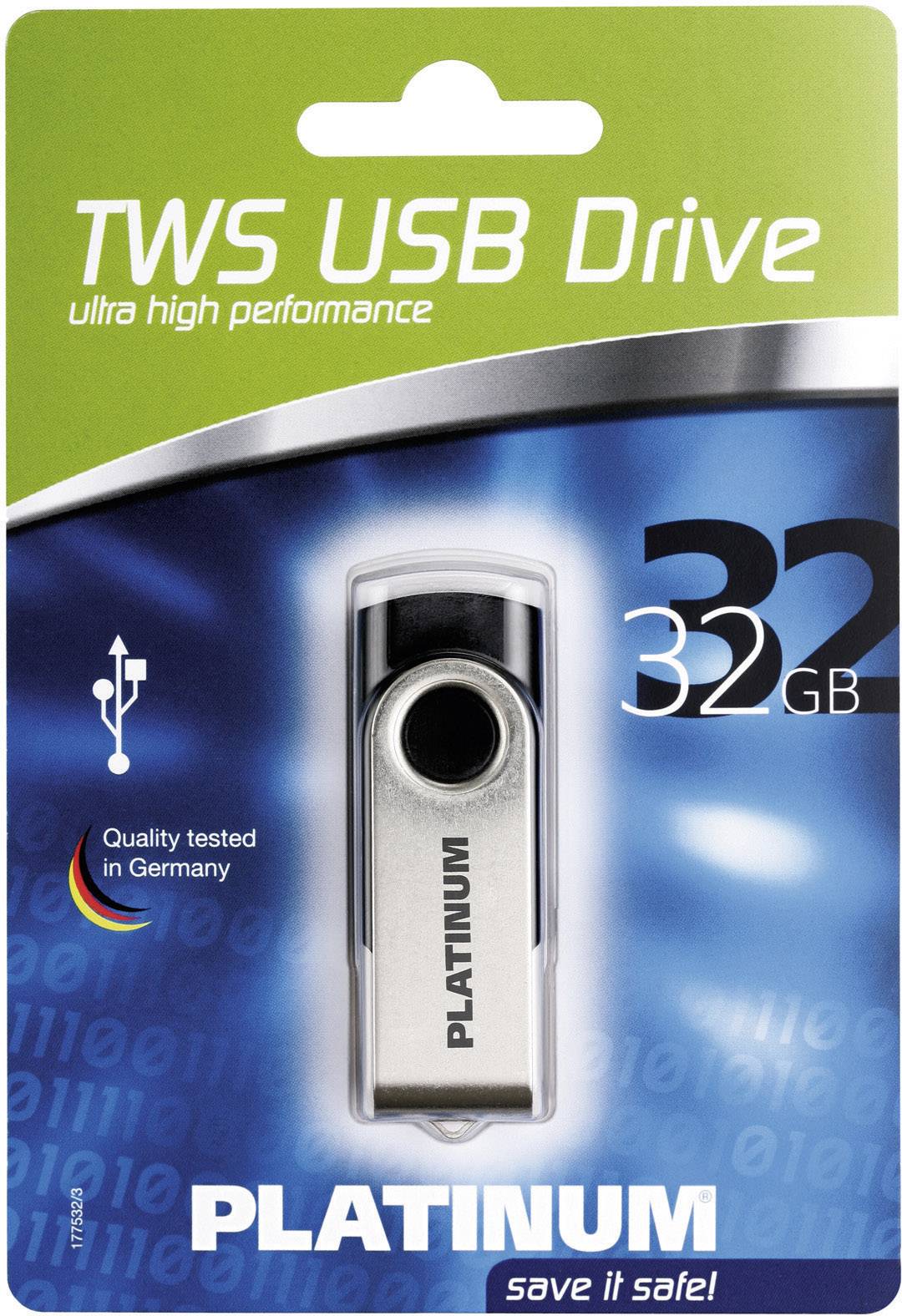 Platinum TWS USB-Stick 32GB Schwarz 177532-3 USB 2.0