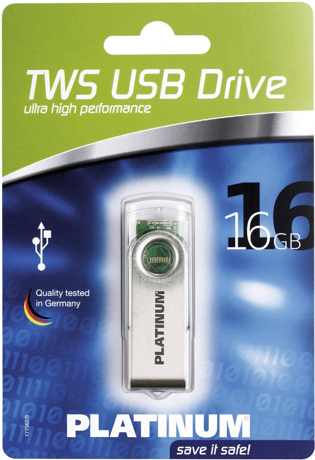 Platinum TWS USB-Stick 16 GB Transparent 177469 USB-A (USB 2.0)