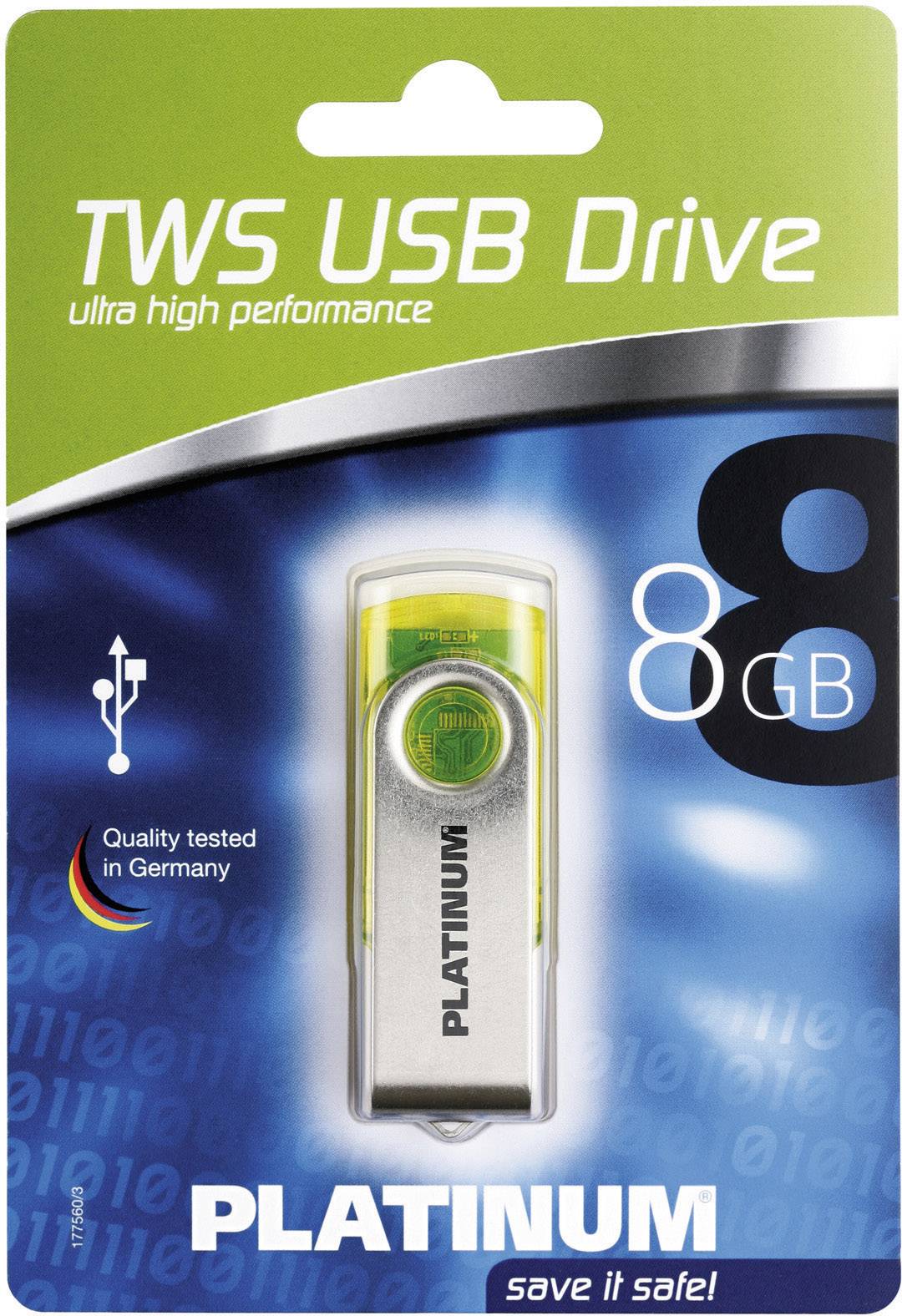 Platinum TWS USB-Stick 8 GB Gelb 177472 USB-A (USB 2.0)