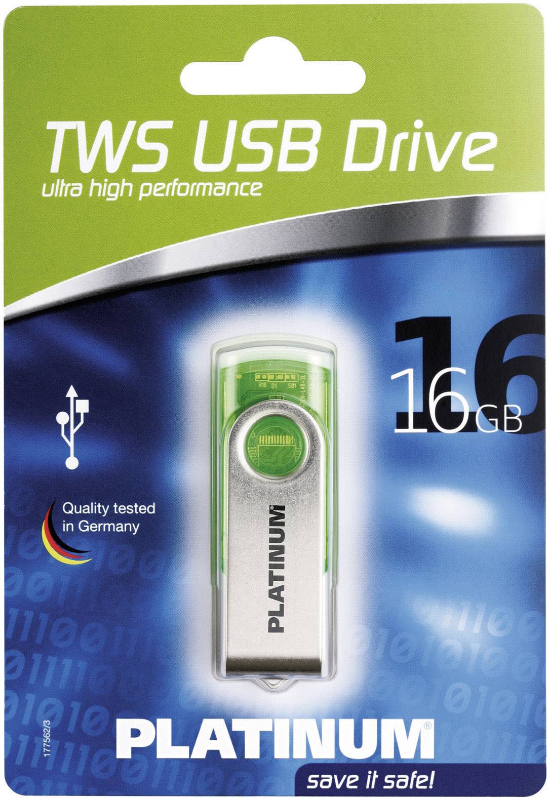 Platinum TWS USB-Stick 16 GB Grün 177485 USB-A (USB 2.0)