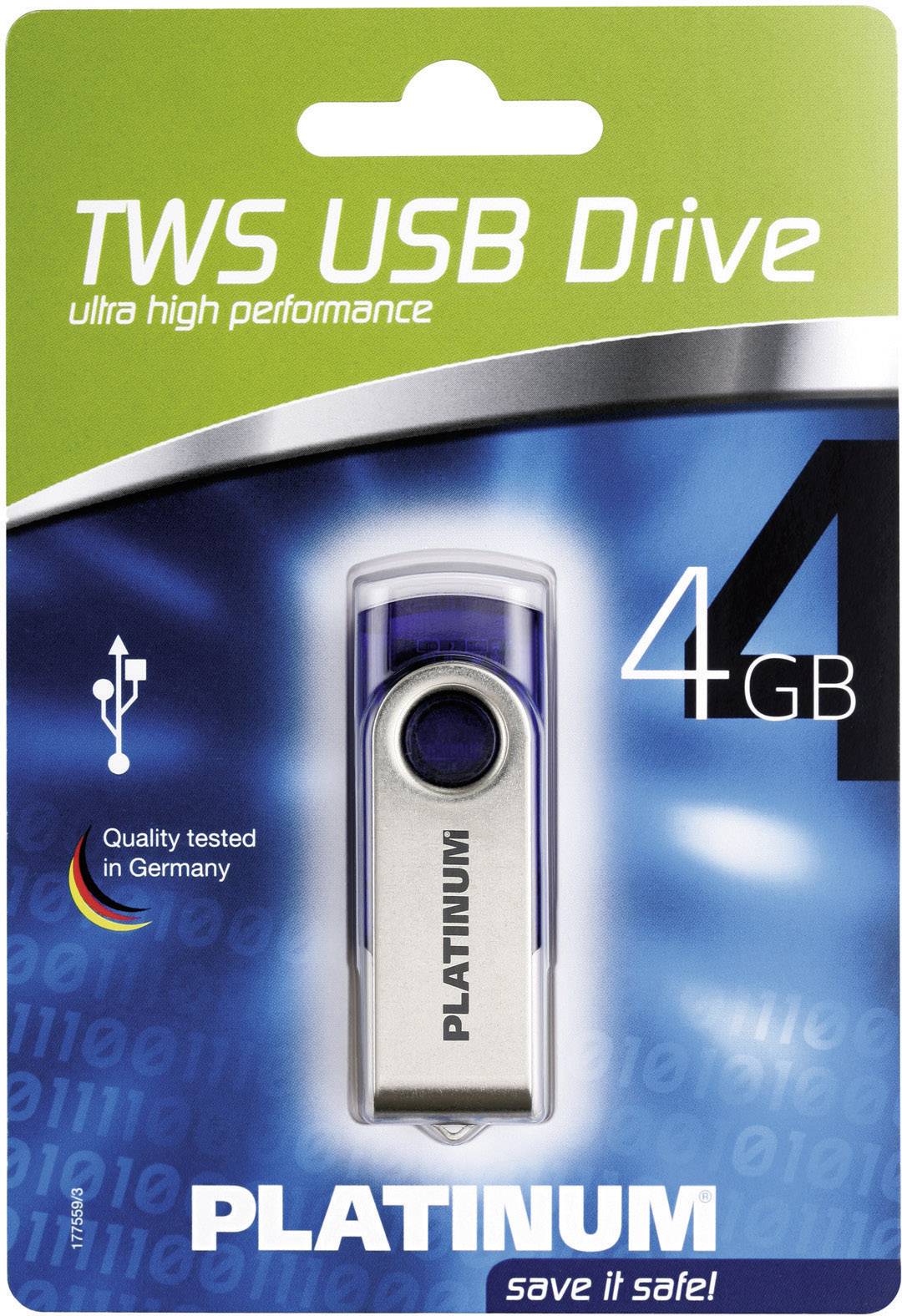 Platinum TWS USB-Stick 4 GB Blau 177487 USB-A (USB 2.0)