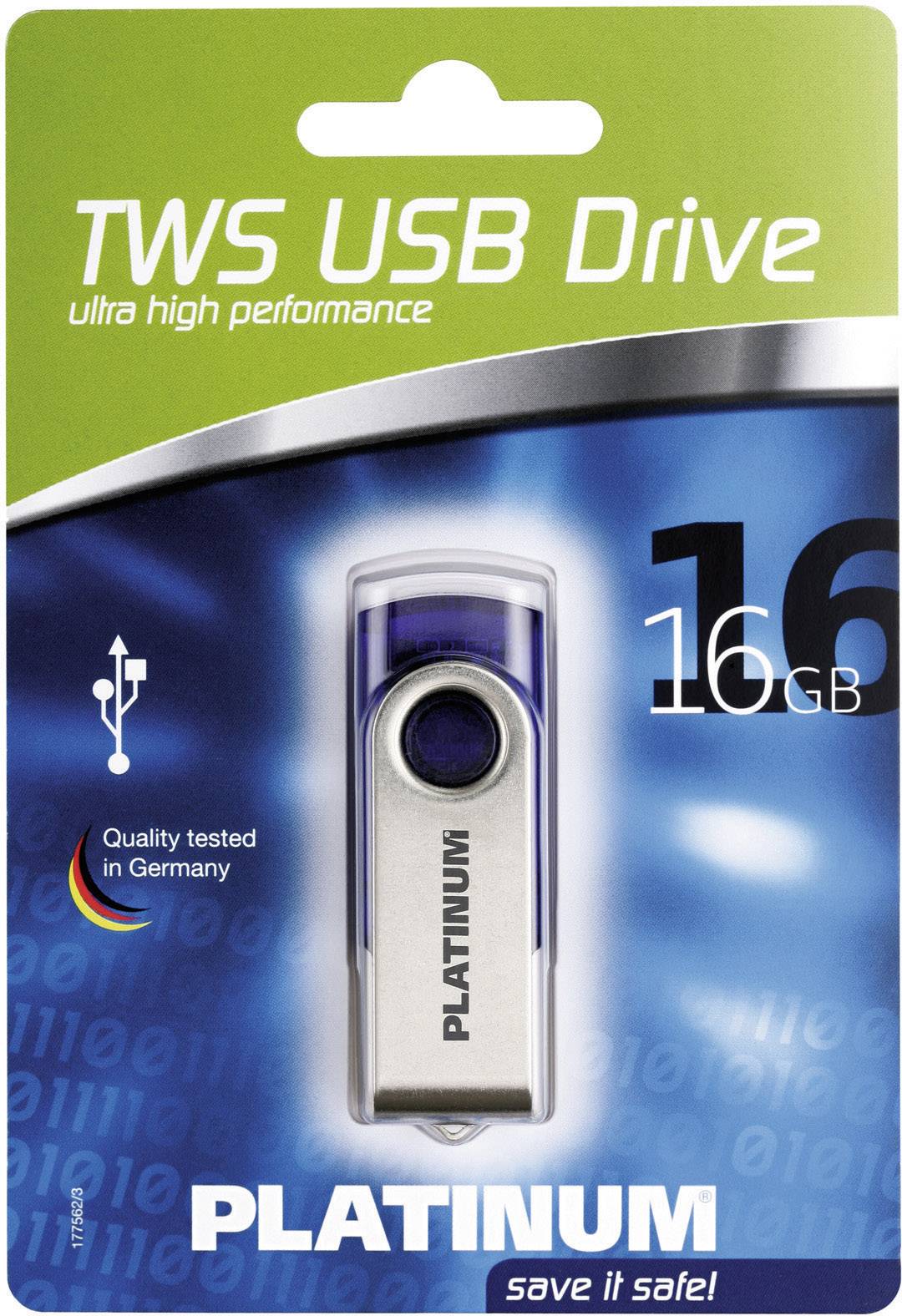 Platinum TWS USB-Stick 16 GB Blau 177489 USB-A (USB 2.0)