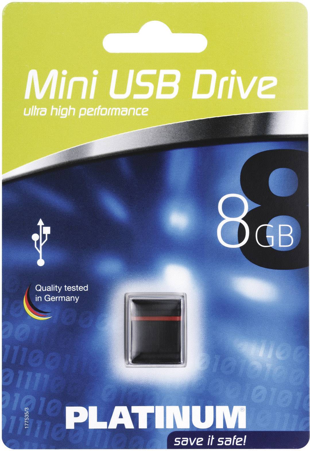 Platinum Mini USB-Stick 8 GB Schwarz, Rot 177535 USB-A (USB 2.0)