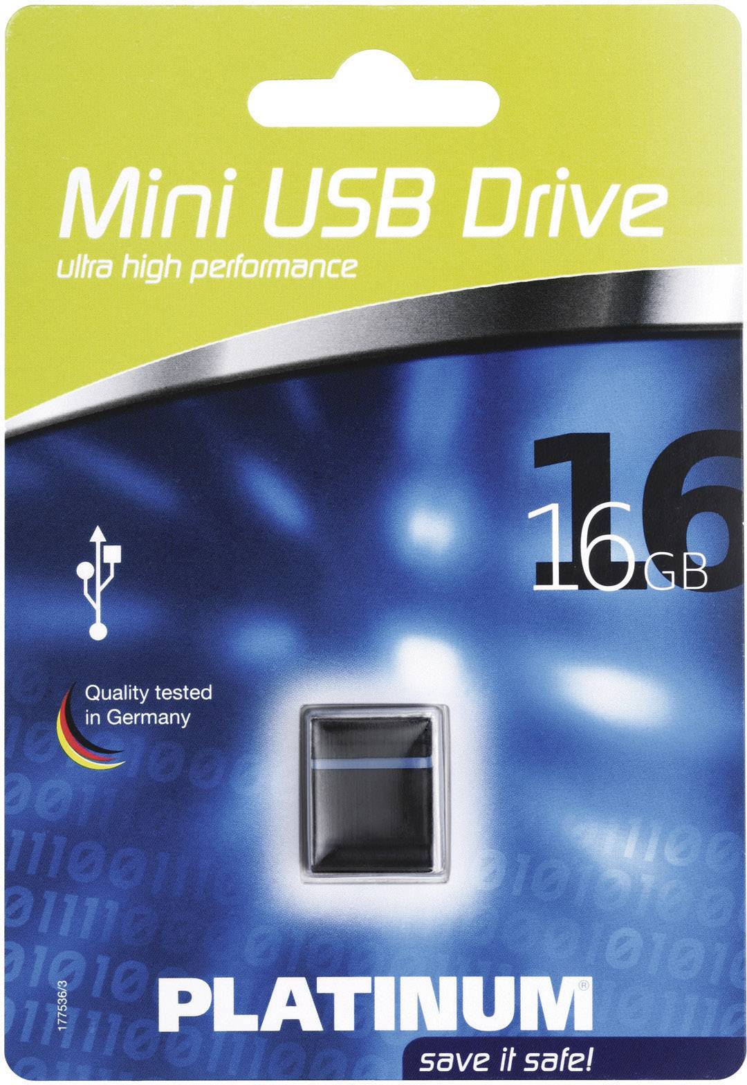 Platinum Mini USB-Stick 16GB Schwarz, Blau 177536 USB-A (USB 2.0)