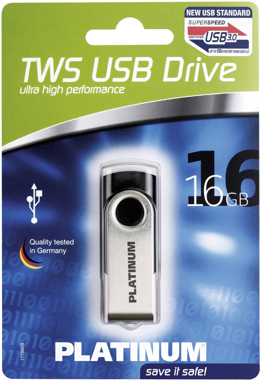 Platinum TWS USB-Stick 16GB Schwarz 177490 USB 3.0