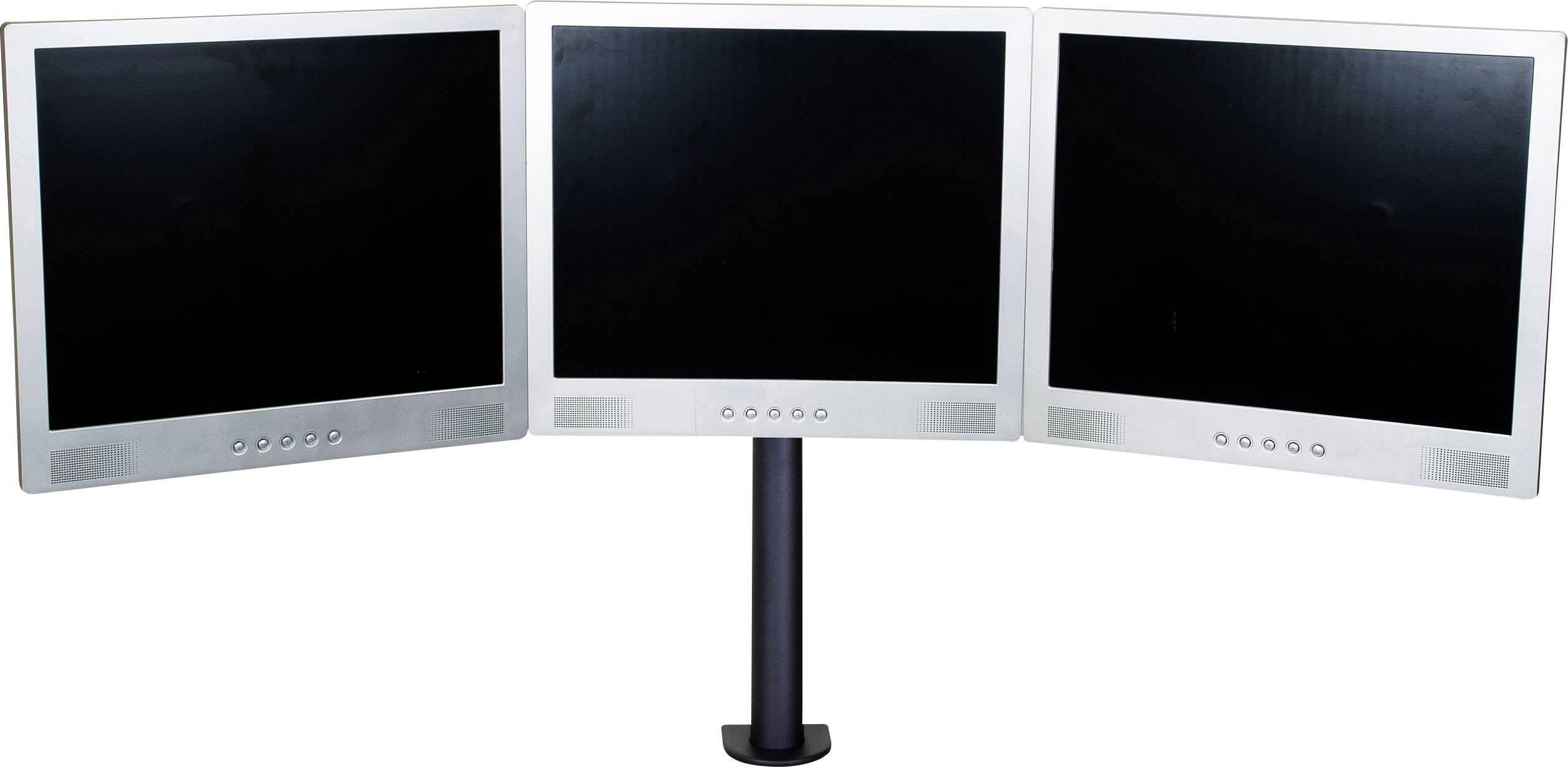 SpeaKa Professional SP-1664324 3fach Monitor-Tischhalterung 33,0cm (13") - 61cm (24") Schwarz Höhenverstellbar, Schwenkbar