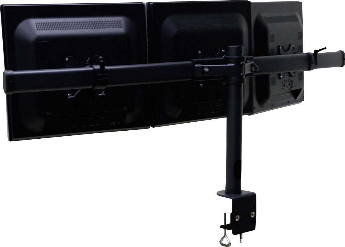 SpeaKa Professional SP-1664324 3fach Monitor-Tischhalterung 33,0cm (13") - 61cm (24") Schwarz Höhenverstellbar, Schwenkbar