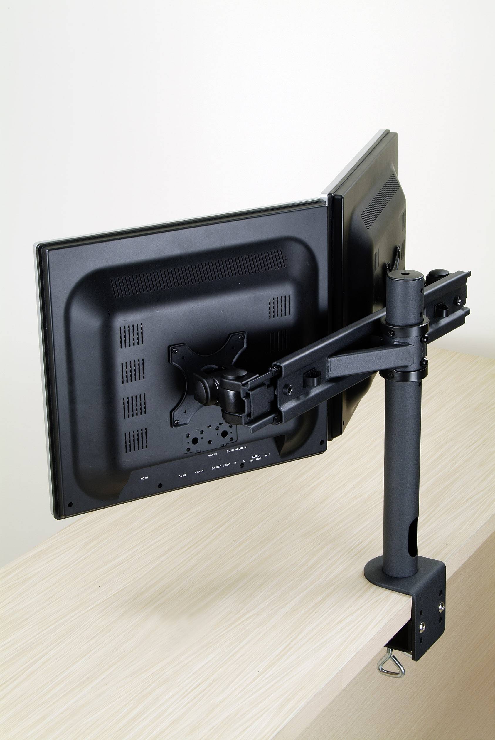 SpeaKa Professional SP-1664328 2fach Monitor-Tischhalterung 33,0 cm (13") - 61,0 cm (24") Höhenverstellbar, Neigbar, Schwenkbar, Rotierbar
