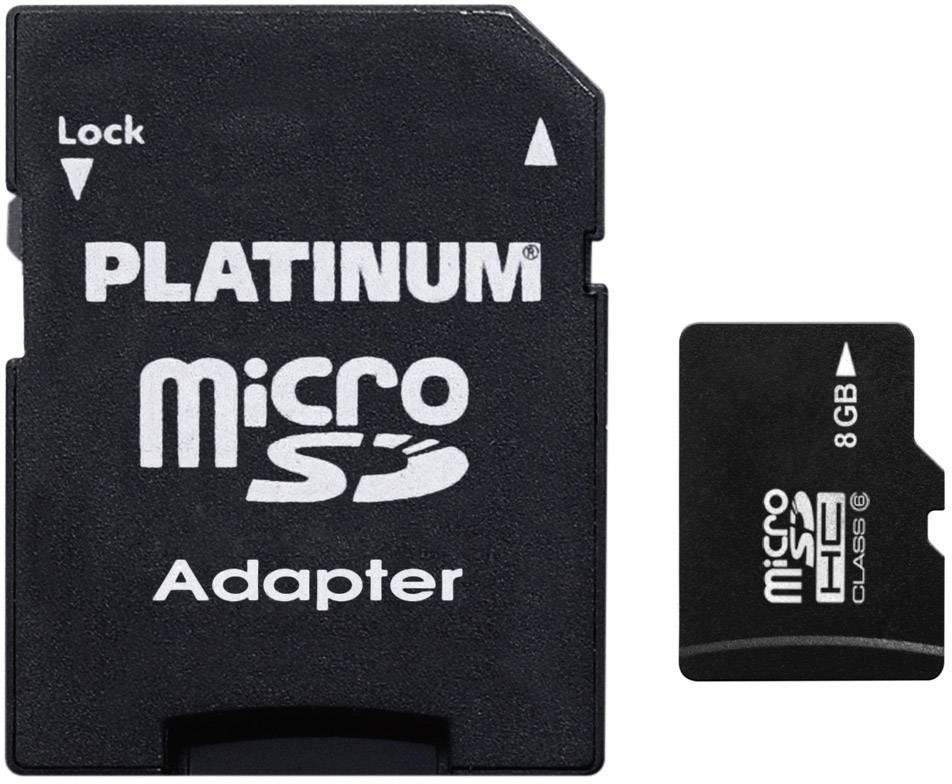 Platinum 177306 microSDHC-Karte 8 GB Class 6 inkl. SD-Adapter