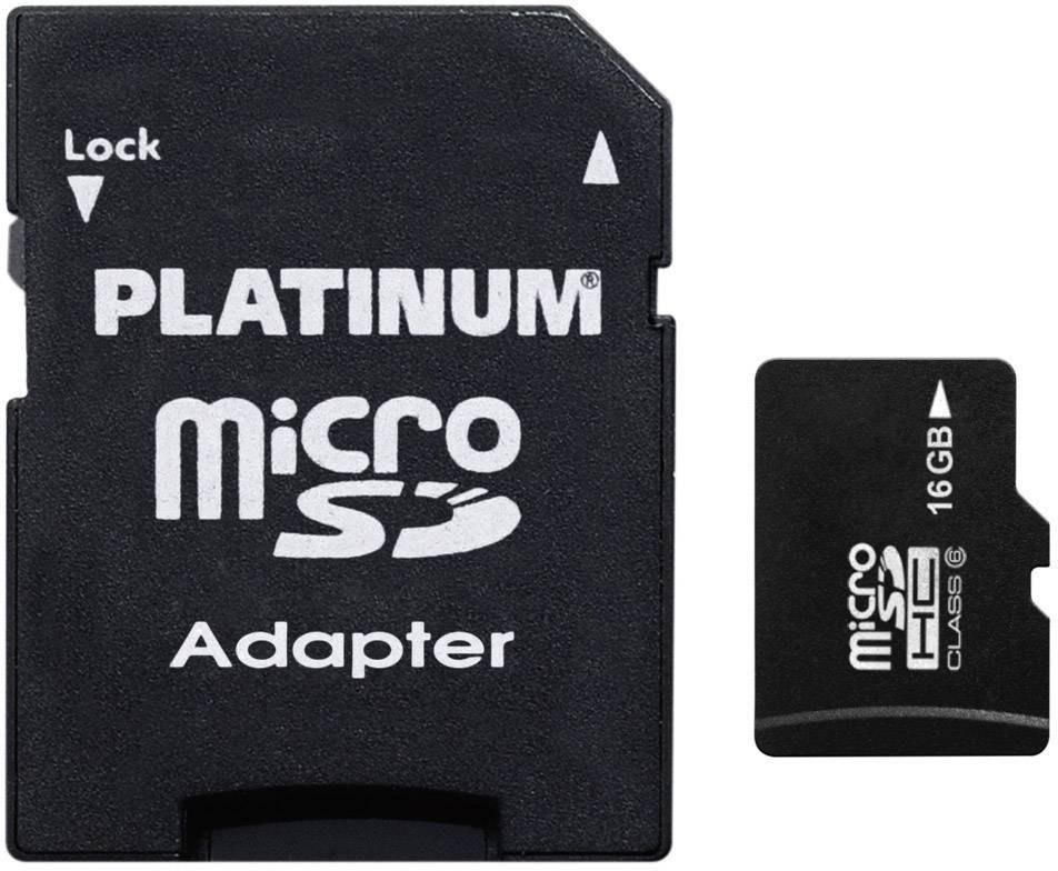 Platinum 177307 microSDHC-Karte 16 GB Class 6 inkl. SD-Adapter