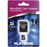 Platinum 177307 microSDHC-Karte 16 GB Class 6 inkl. SD-Adapter Platinum 177307 microSDHC-Karte 16 GB Class 6 inkl. SD-Adapter
