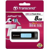 Transcend JetFlash® 760 USB-Stick 8GB Schwarz TS8GJF760 USB 3.0 Transcend JetFlash® 760 USB-Stick 8GB Schwarz TS8GJF760 USB 3.0