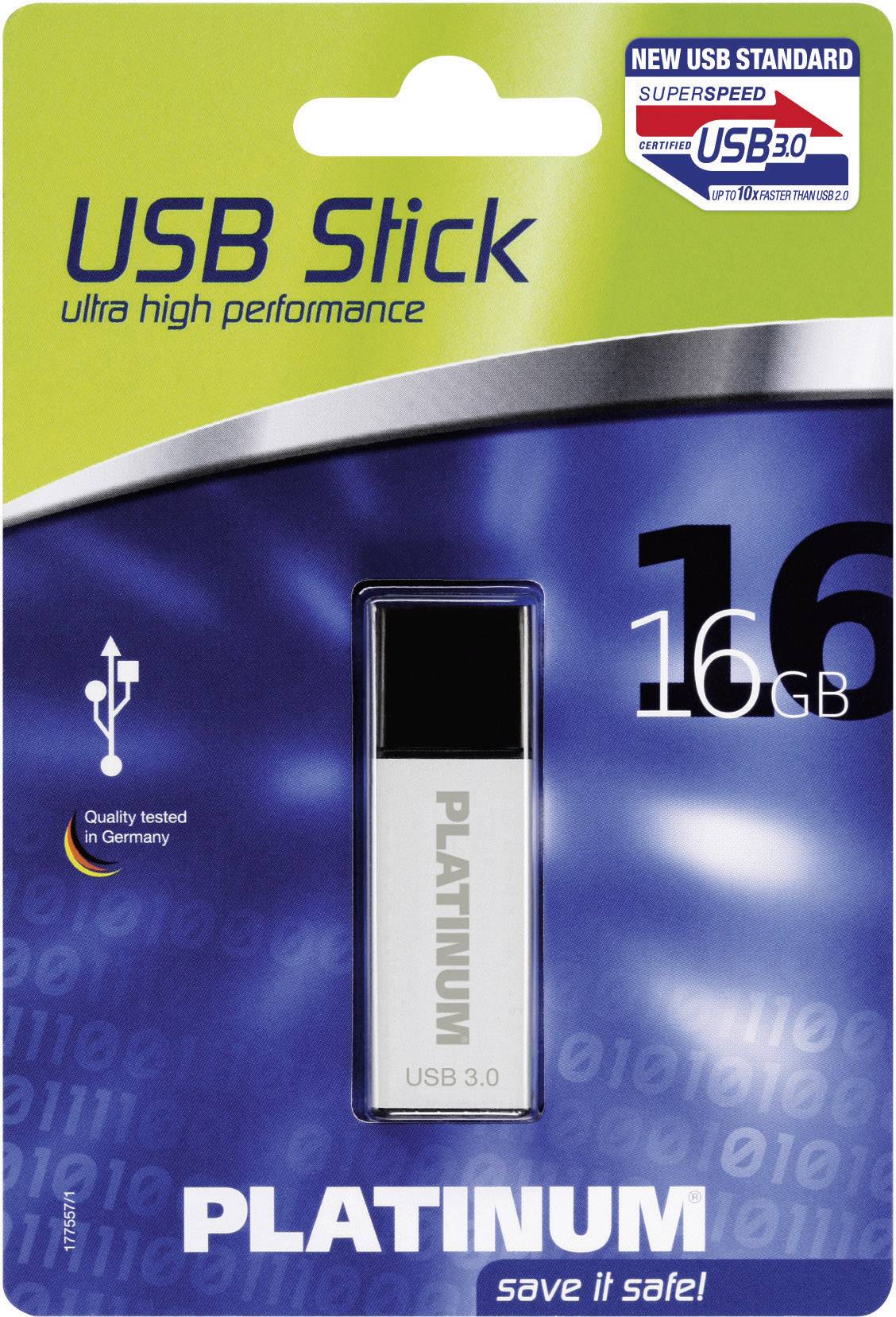 Platinum ALU USB-Stick 16 GB Silber 177494 USB-A (USB 3.2 Gen 1)