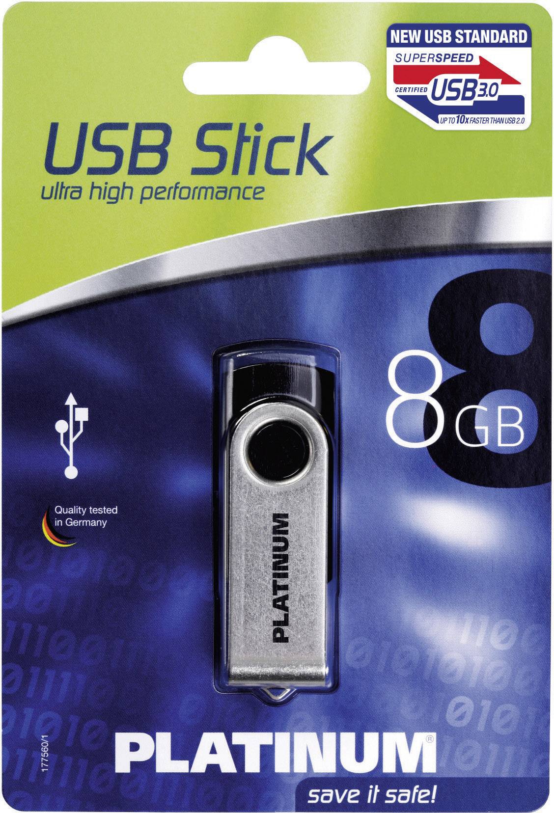 Platinum TWS USB-Stick 8 GB Schwarz 177492 USB-A (USB 3.2 Gen 1)