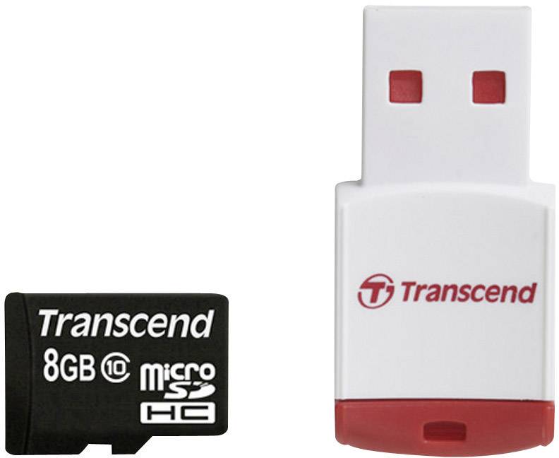 Transcend Premium microSDHC-Karte 8 GB Class 10 inkl. USB-Kartenleser