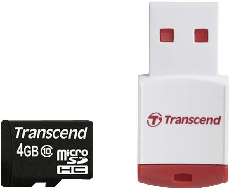 Transcend Premium microSDHC-Karte 4 GB Class 10 inkl. USB-Kartenleser
