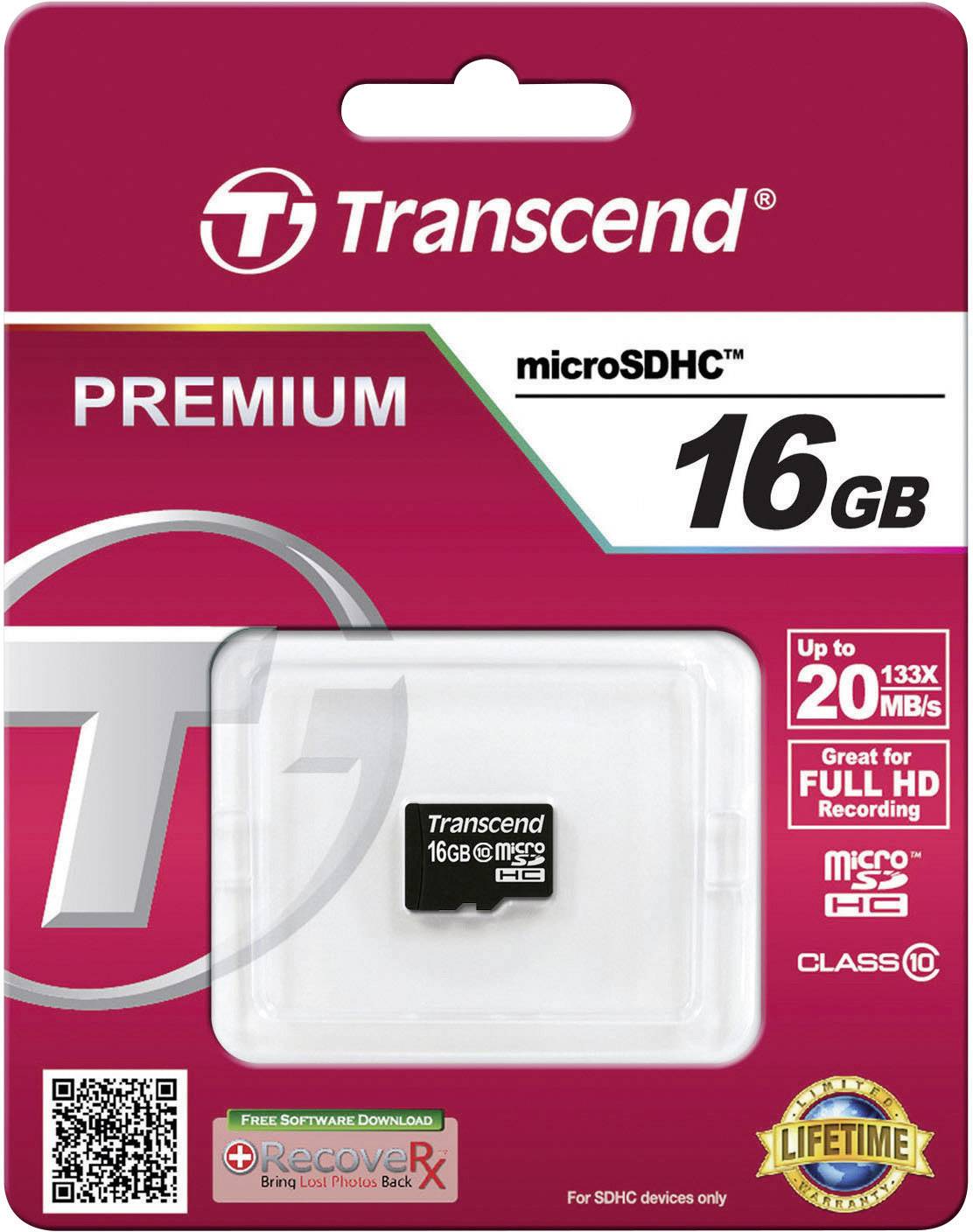 Transcend Premium microSDHC-Karte Industrial 16 GB Class 10