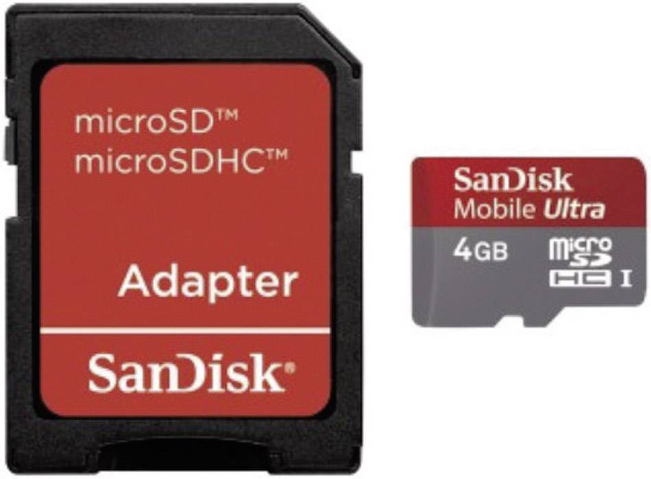 SanDisk Ultra microSDHC-Karte 4 GB Class 6 inkl. SD-Adapter