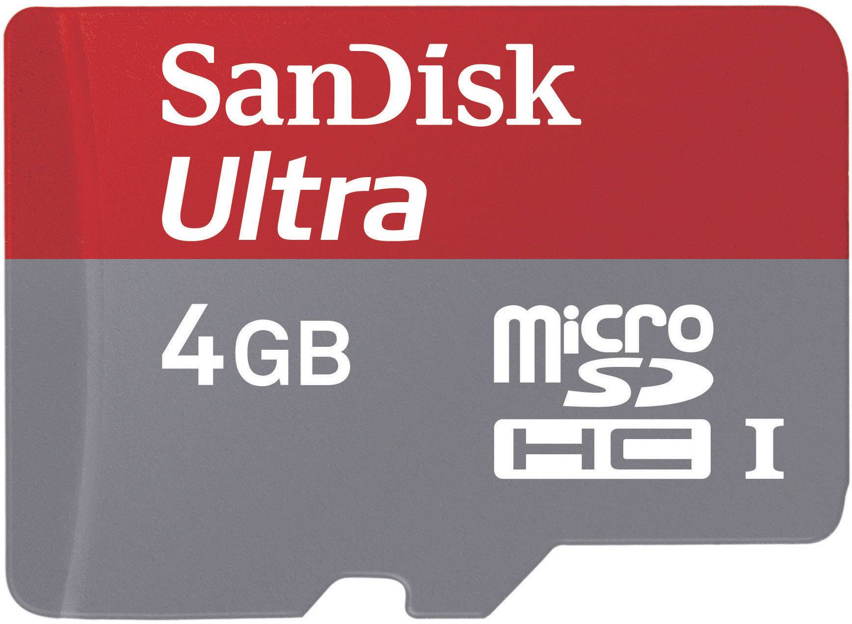 SanDisk Ultra microSDHC-Karte 4 GB Class 6 inkl. SD-Adapter
